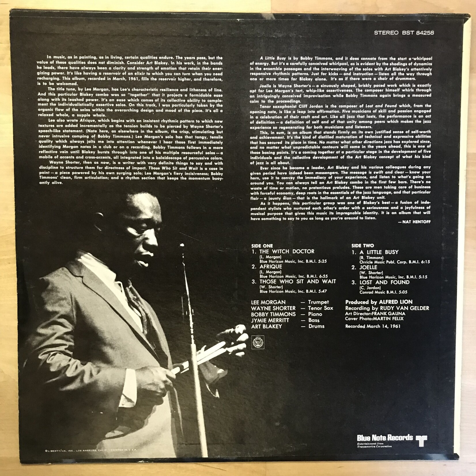 Art Blakey - The Witch Doctor - BST 84258 - Vinyl LP (USED)
