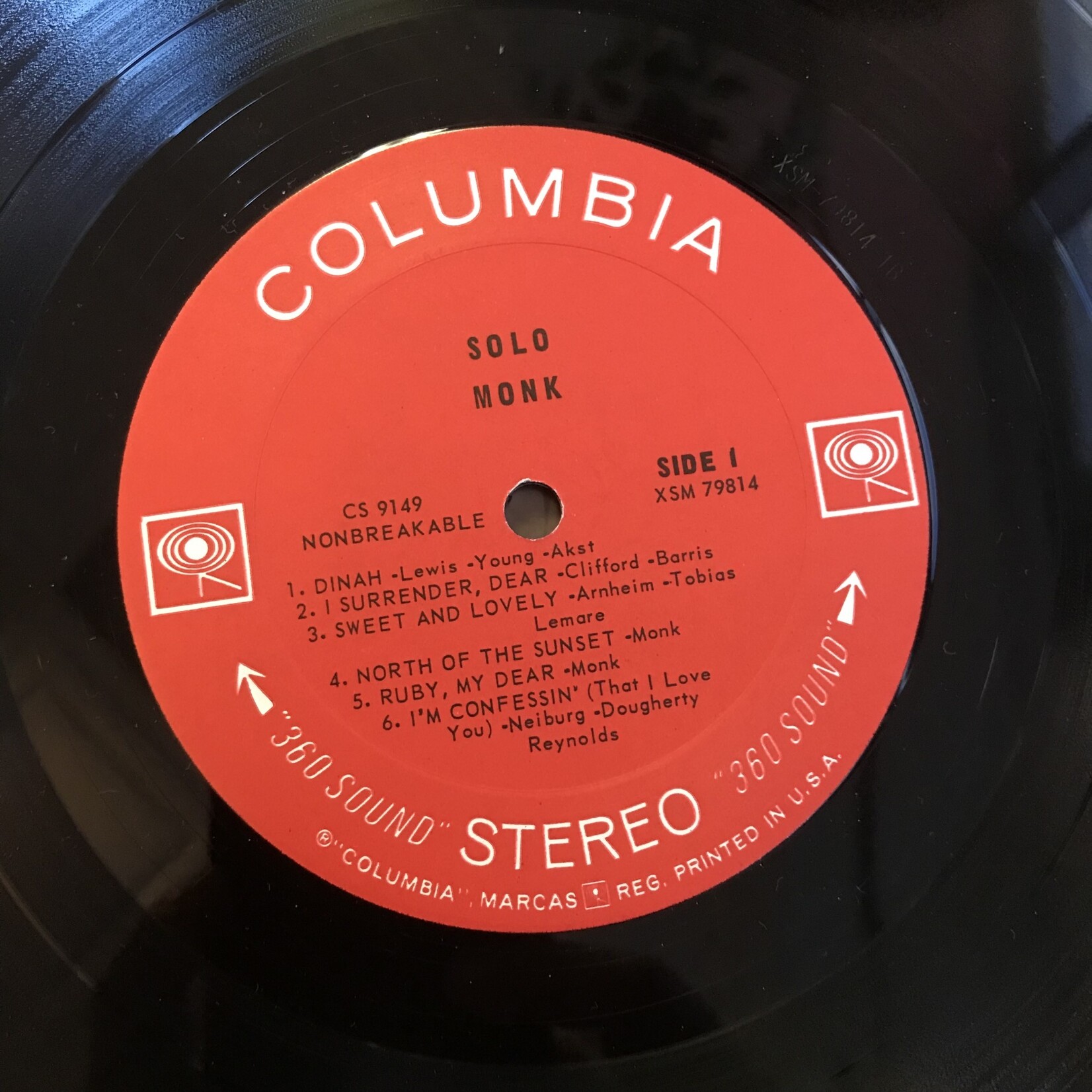 Thelonious Monk - Solo - CS 9149 - Vinyl LP (USED)
