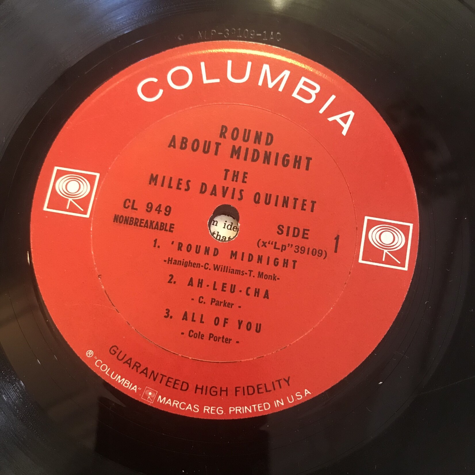 Miles Davis - ‘Round About Midnight (1967 MONO) - CL 949 - Vinyl LP (USED)