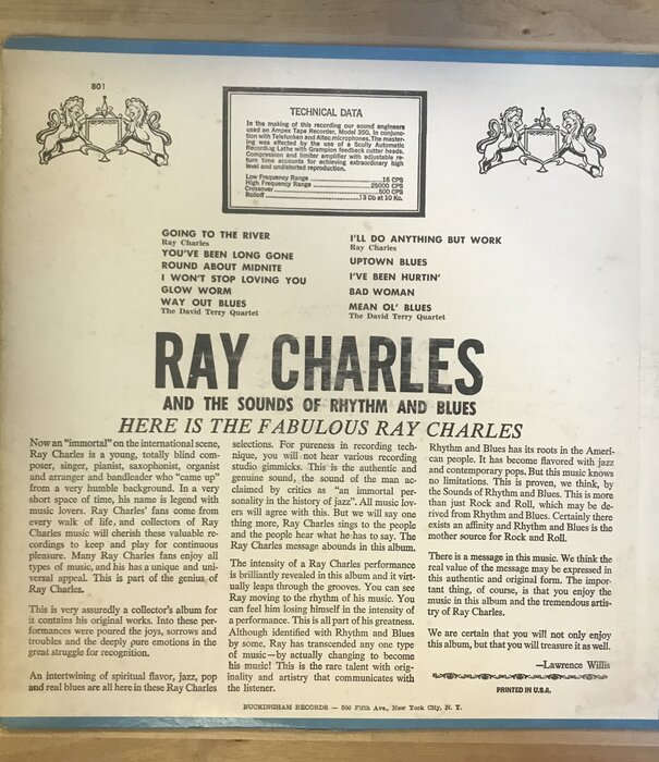 Ray Charles - The Second Album - PST 801 - Vinyl LP (USED)