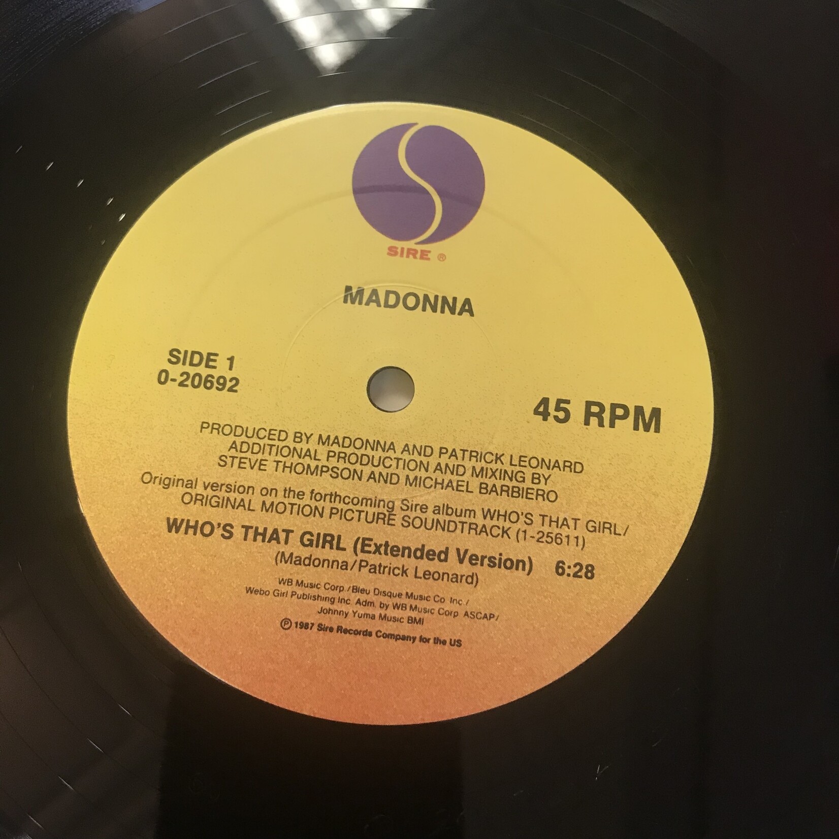 Madonna - Who’s That Girl - 0 20692 - Vinyl 12-Inch Single (USED)