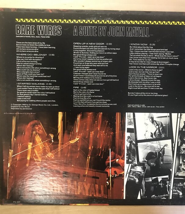 John Mayall’s Bluesbreakers - Bare Wires - PS537 - Vinyl LP (USED)