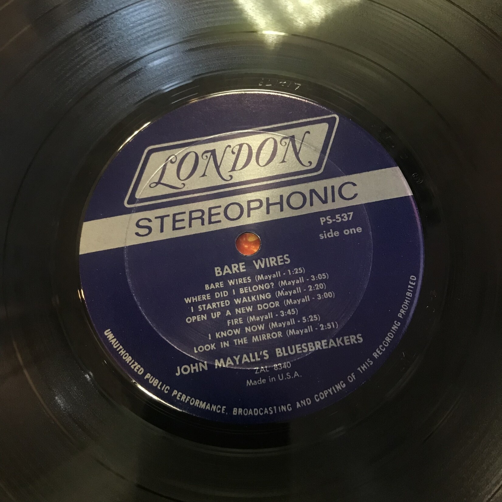 John Mayall’s Bluesbreakers - Bare Wires - PS537 - Vinyl LP (USED)