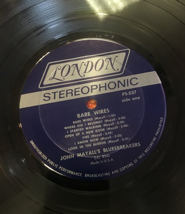 John Mayall’s Bluesbreakers - Bare Wires - PS537 - Vinyl LP (USED)