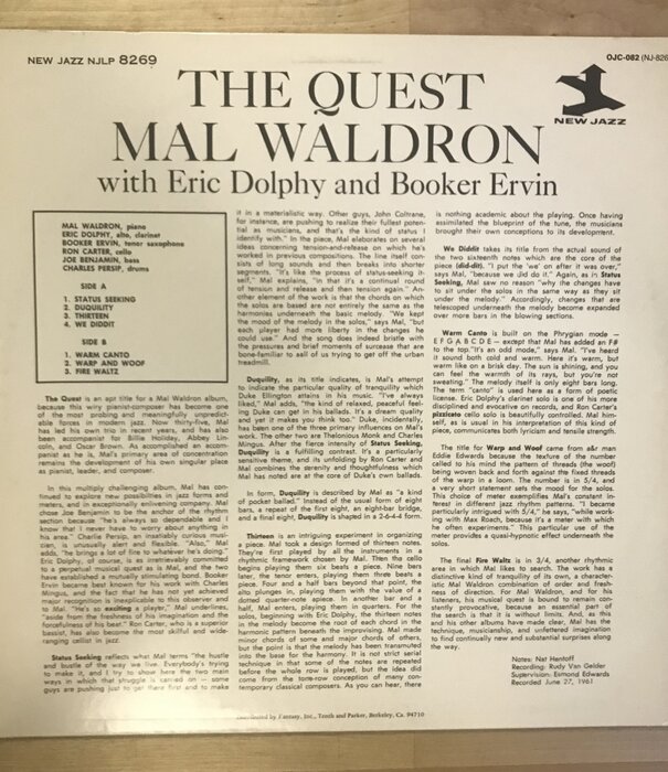Mal Waldron (With Eric Dolphy And Booker Ervin) – The Quest (1983 RE) - OJC 082 - Vinyl LP (USED)
