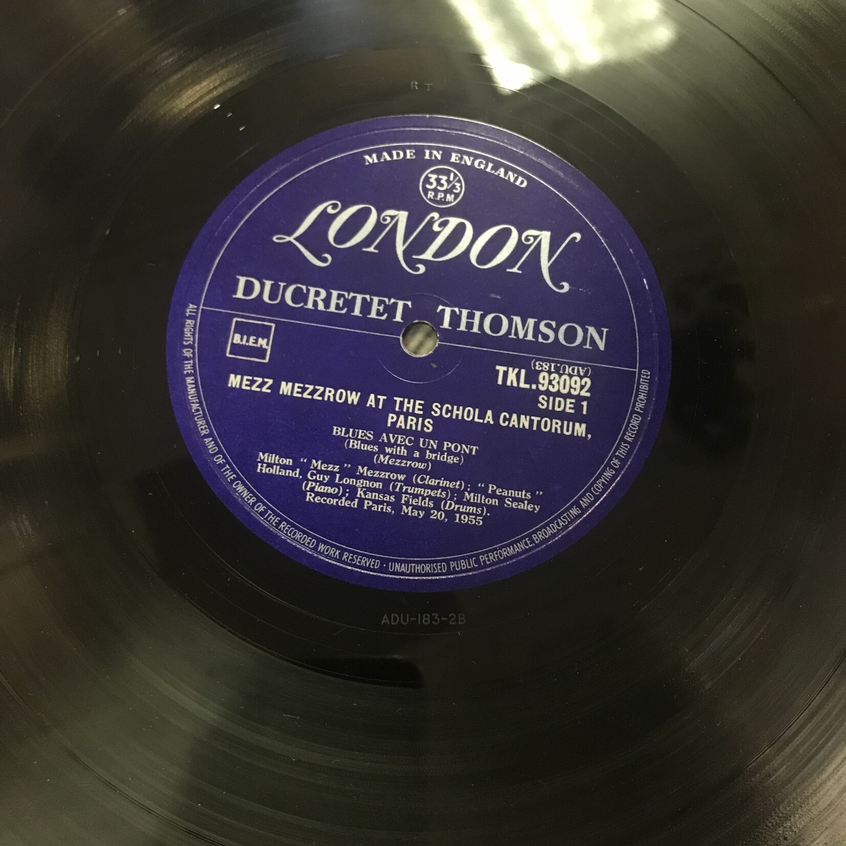 Mezz Mezzrow – Á La Schola Cantorum - TKL 93092 - Vinyl LP (USED)