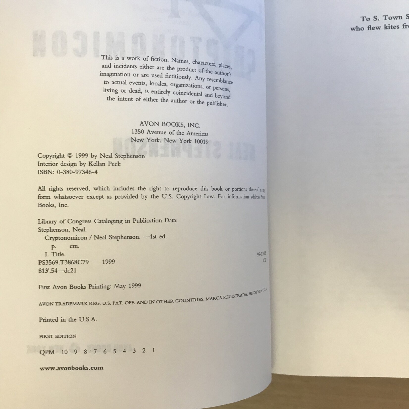 Neal Stephenson - Cryptonomicon (First Edition) - Hardback (USED)