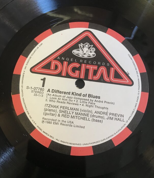 Itzhak Perlman, Andre Previn, Shelly Manne, Jim Hall, Red Mitchell - A Different Kind Of Blues - DS37780 - Vinyl LP (USED)
