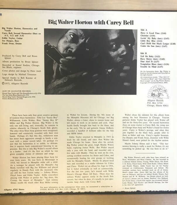Big Walter Horton - Big Walter Horton With Carey Bell - 4702 - Vinyl LP (USED)