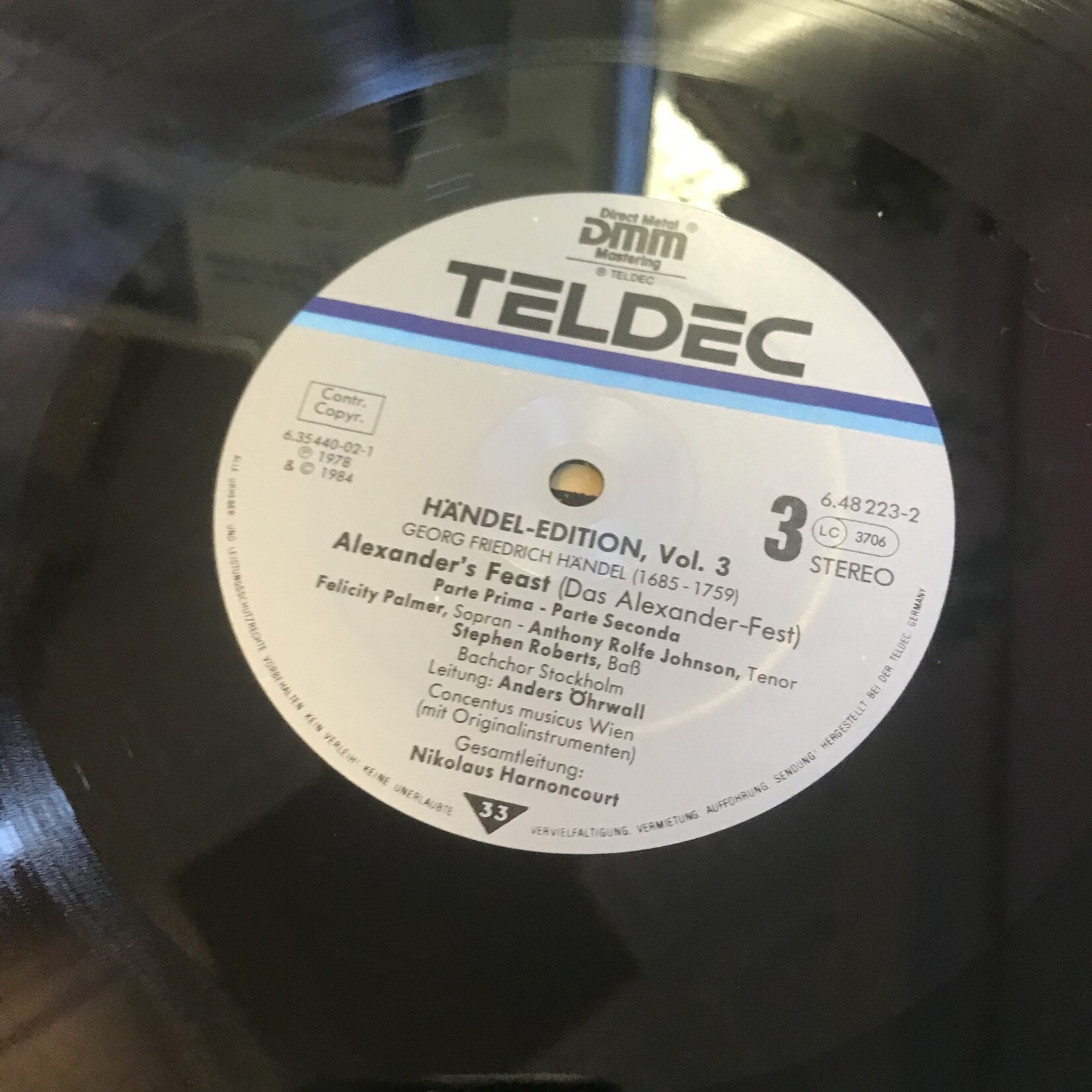 Nikolaus Harnoncourt - G. F. Handel - Alexander’s Feast - 6.48223 - Vinyl LP (USED)