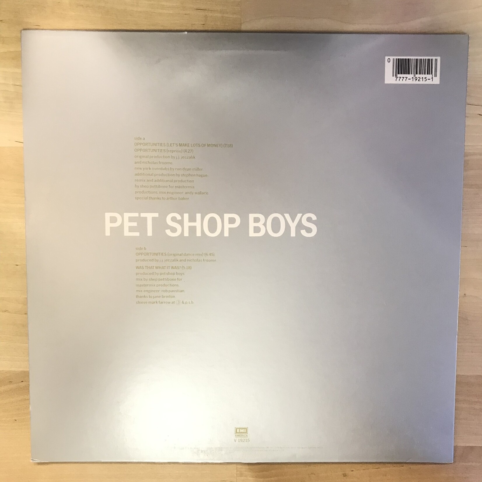 Pet Shop Boys - Opportunities - V19215 - Vinyl 12-Inch Single (USED)