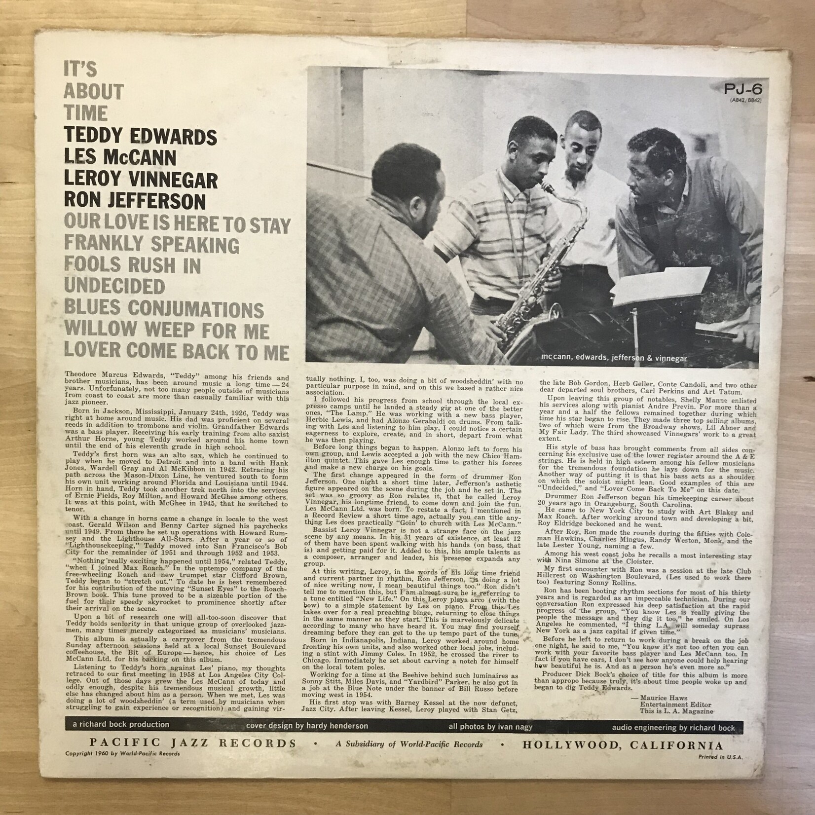 Teddy Edwards - It’s About Time - PJ6 - Vinyl LP (USED)