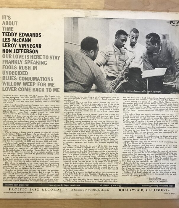 Teddy Edwards - It’s About Time - PJ6 - Vinyl LP (USED)