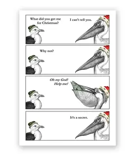 Pelican XMas (Set Of 8 Cards) - Greeting Card (NEW)