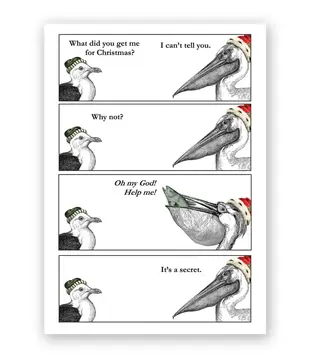 Pelican XMas (Set Of 8 Cards) - Greeting Card (NEW)