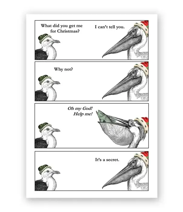 Pelican XMas (Set Of 8 Cards) - Greeting Card (NEW)