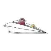 Birds In A Paper Airplane - Sticker (NEW)