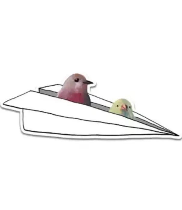 Birds In A Paper Airplane - Sticker (NEW)
