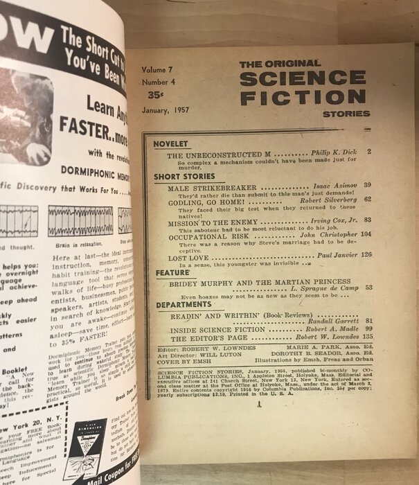 Original Science Fiction Stories - January 1957 - Philip K. Dick, Isaac Asimov, Robert Silverberg - Digest
