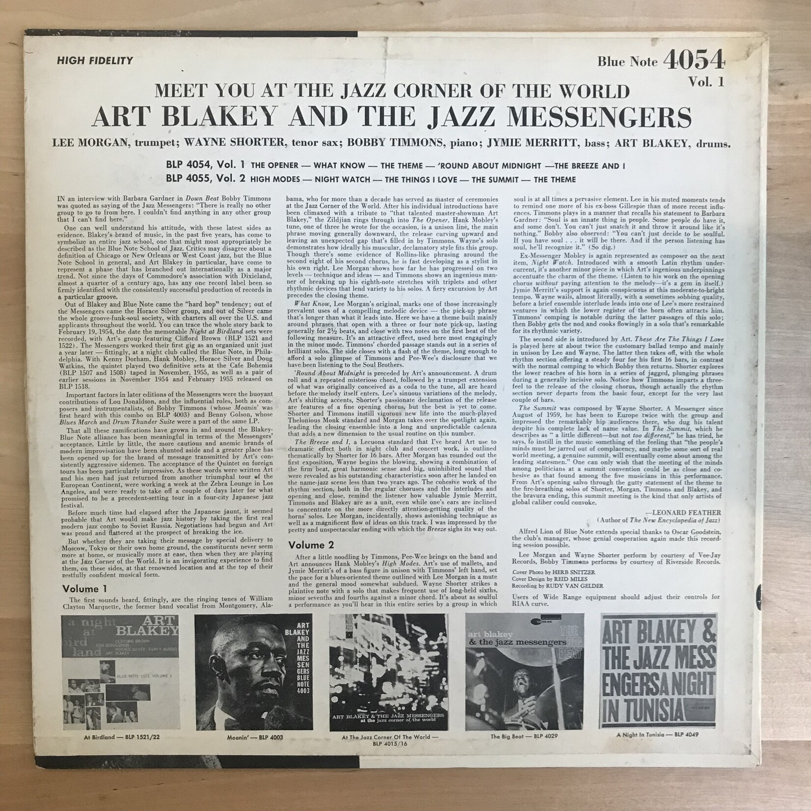 Art Blakey - Meet You At The Jazz Corner Of The World, Vol. 1 - BLP4054 - Vinyl LP (USED)
