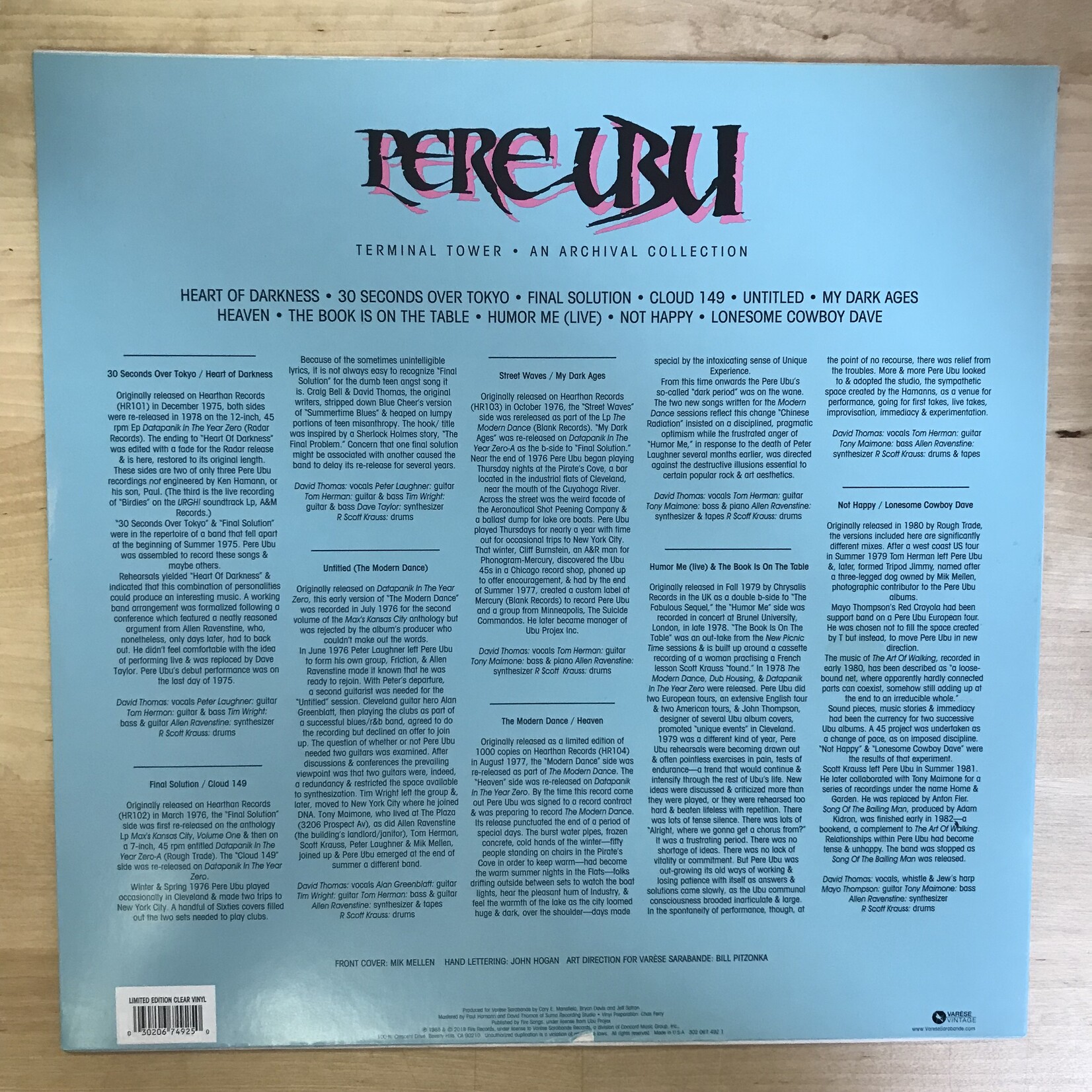 Pere Ubu - Terminal Tower: An Archival Collection (CLEAR 2018 RE) - 302 067 492 - Vinyl LP (USED)