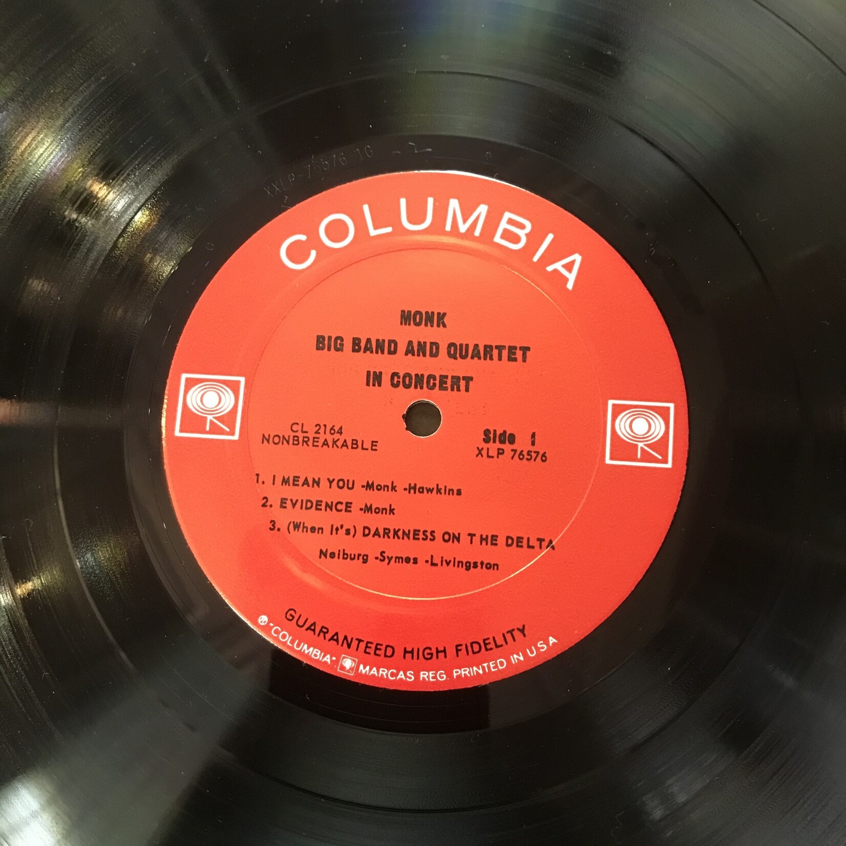 Thelonious Monkn - Big Band And Quartet In Concert - CL2164 - Vinyl LP (USED)