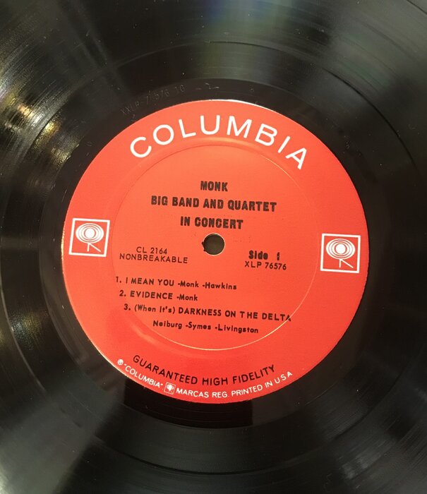 Thelonious Monkn - Big Band And Quartet In Concert - CL2164 - Vinyl LP (USED)