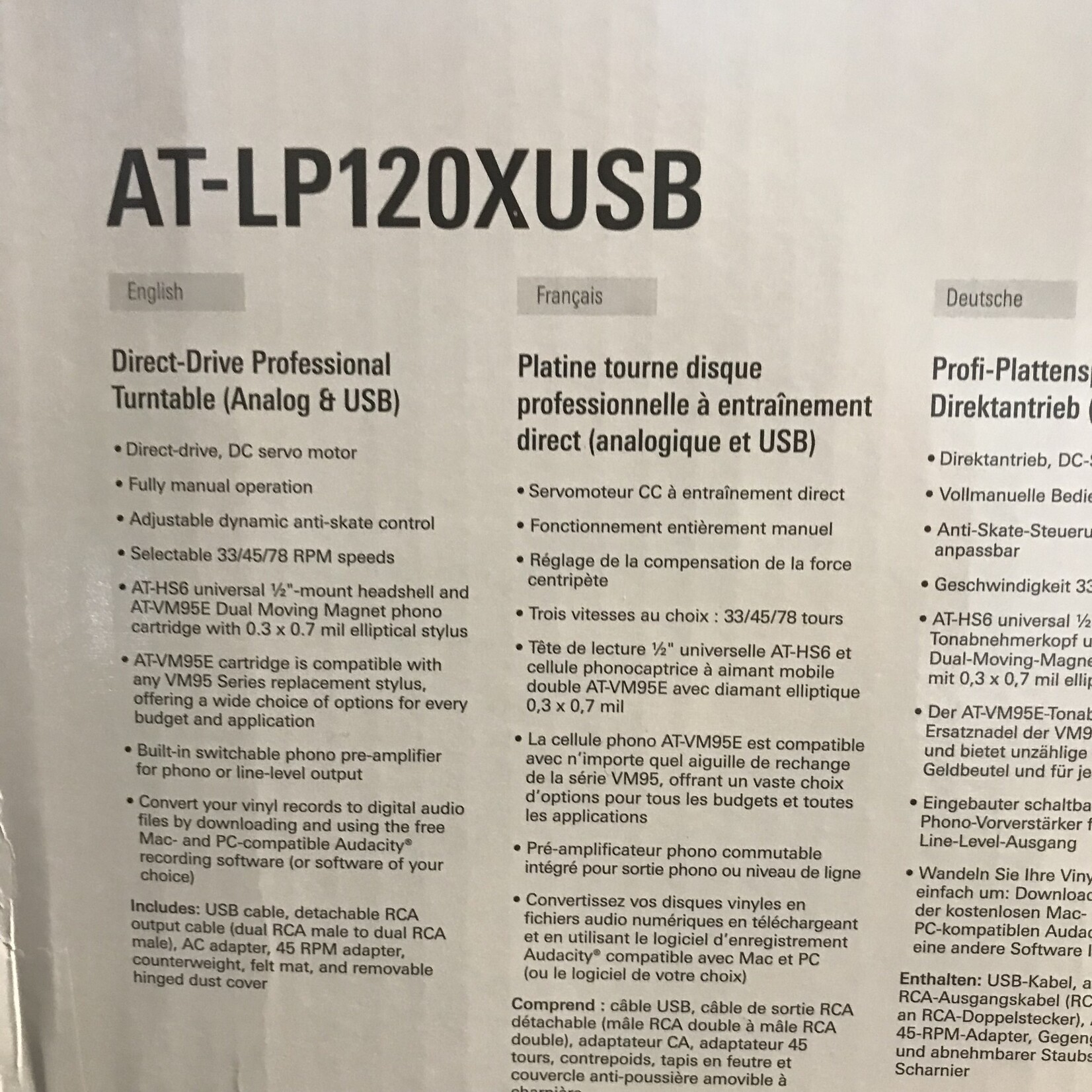 AP-LP120XUSB - Turntable (NEW)