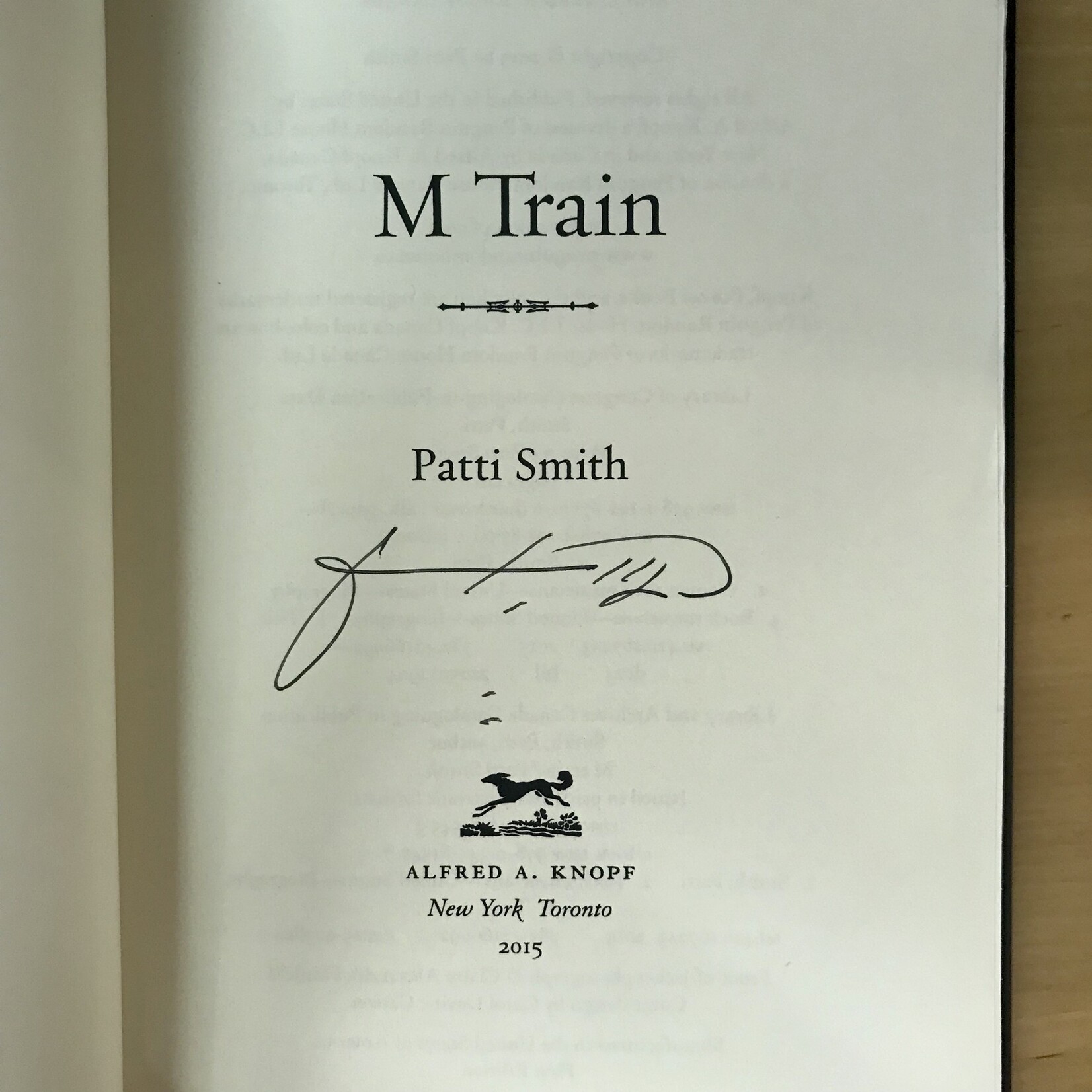Patti Smith - M Train (SIGNED FE) - Hardback (USED)