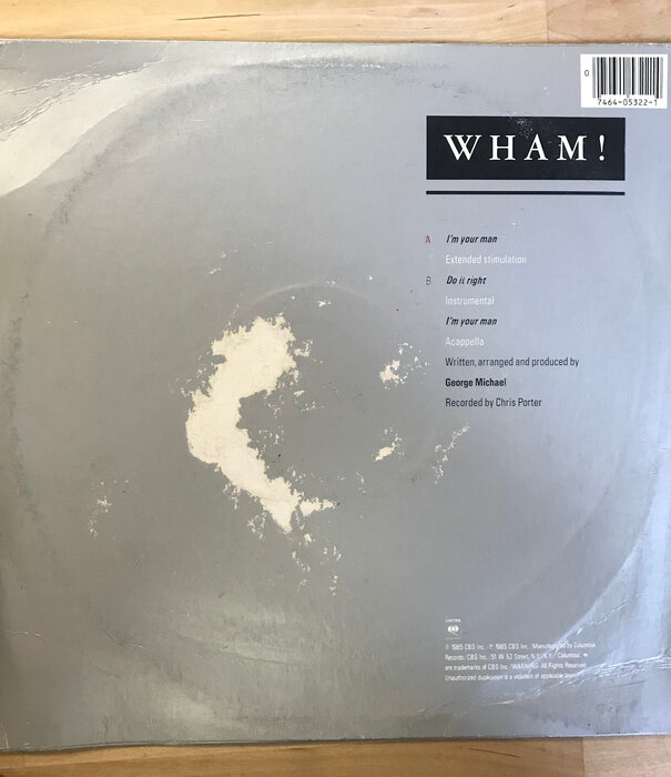 Wham - I’m Your Man - 44 05322 - Vinyl 12-Inch Single (USED)