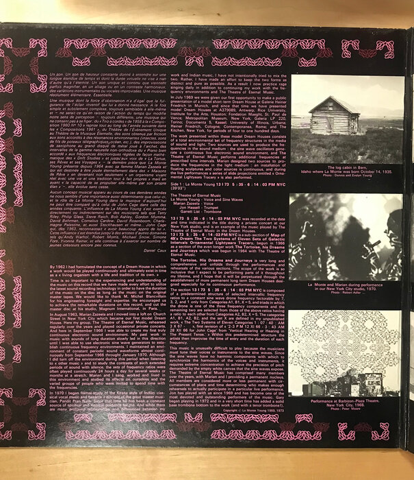 La Monte Young, Marian Zazeela, The Theatre Of Eternal Music – Dream House 78'17" (FRANCE 1973) - 83.510 - Vinyl LP (USED)