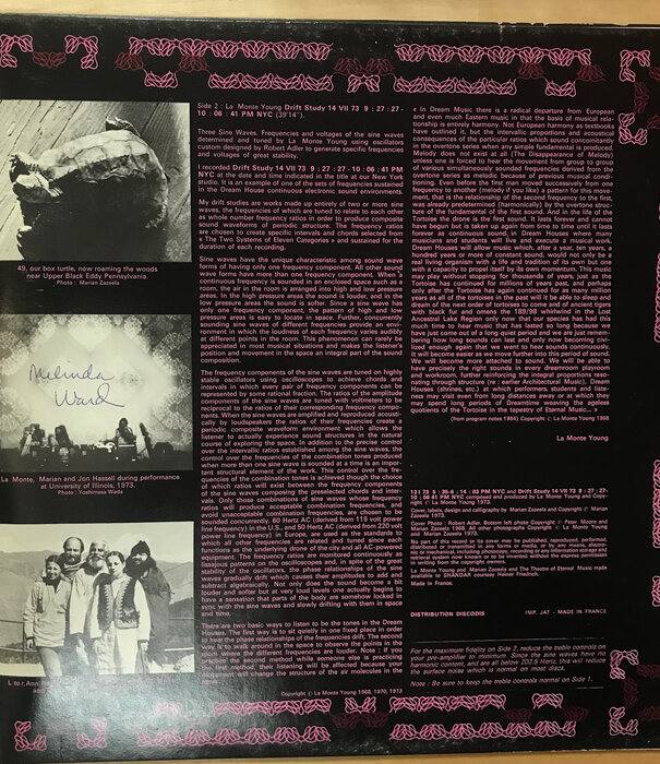 La Monte Young, Marian Zazeela, The Theatre Of Eternal Music – Dream House 78'17" (FRANCE 1973) - 83.510 - Vinyl LP (USED)