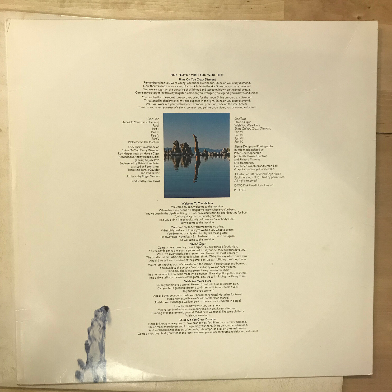 Pink Floyd - Wish You Were Here (Promo - No Blue Shrink or Postcard) - PC 33453 - Vinyl LP (USED)