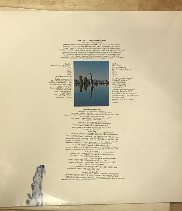 Pink Floyd - Wish You Were Here (Promo - No Blue Shrink or Postcard) - PC 33453 - Vinyl LP (USED)