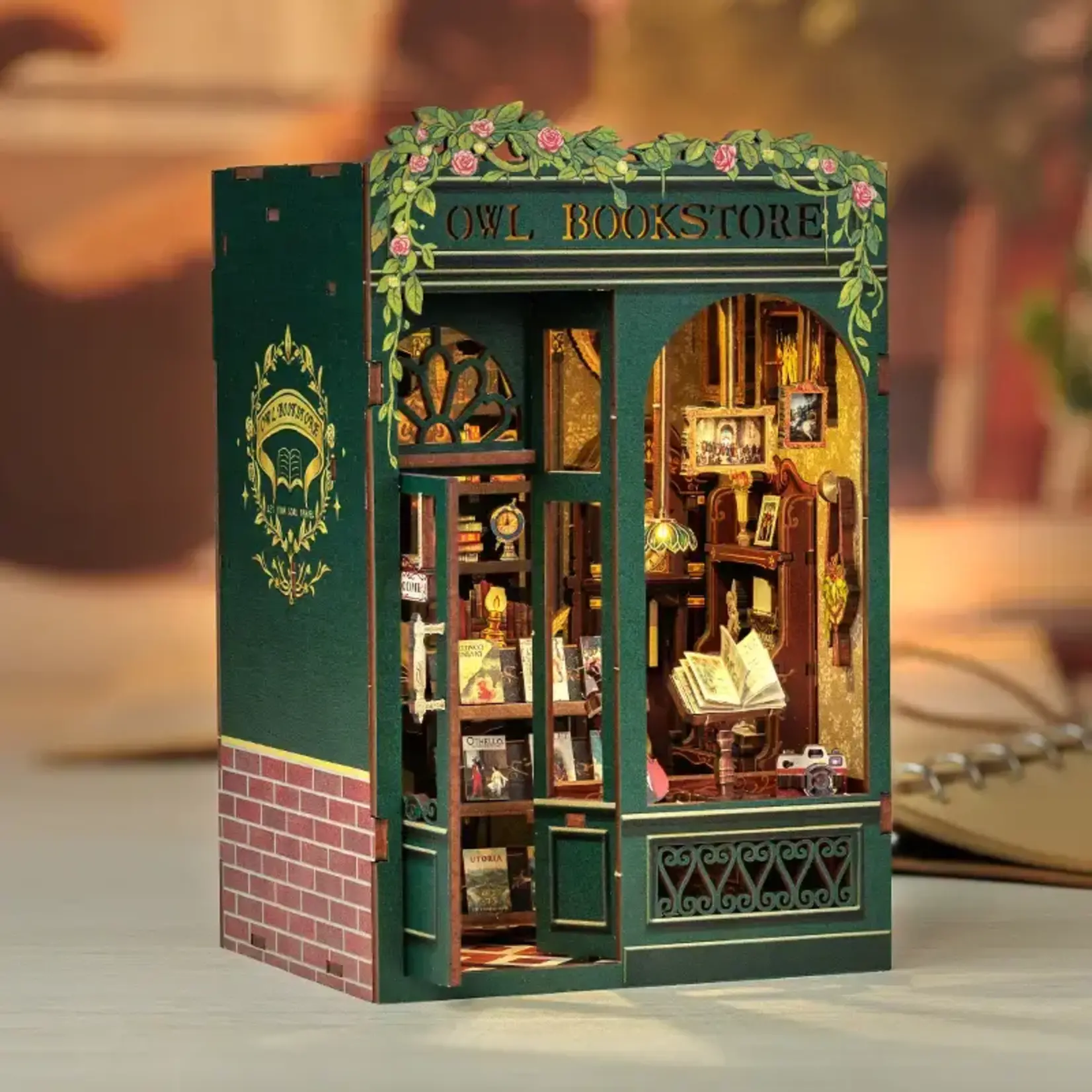 Diy Book Nook Kit: Owl Bookstore - Hobby Kit (NEW)