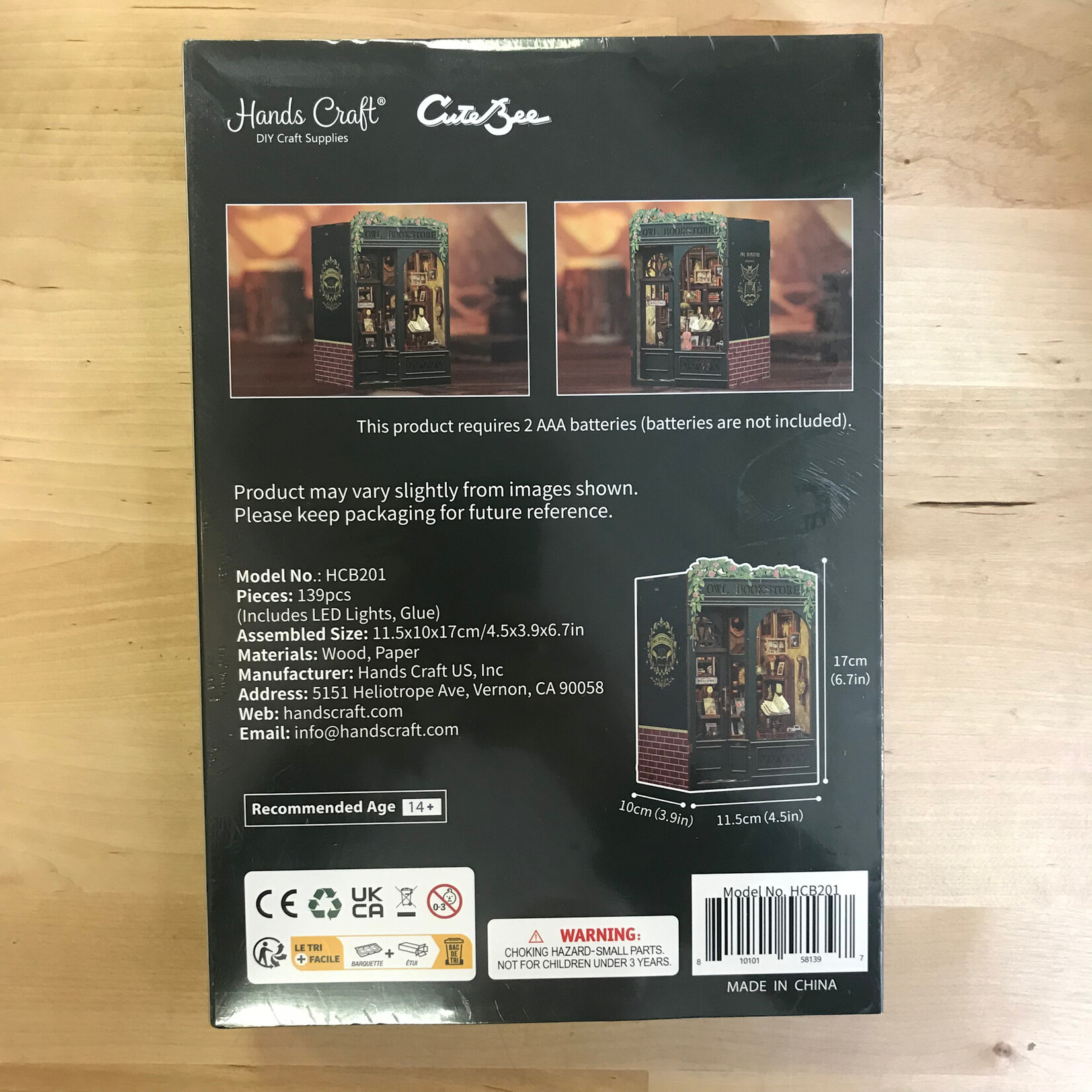 Diy Book Nook Kit: Owl Bookstore - Hobby Kit (NEW)