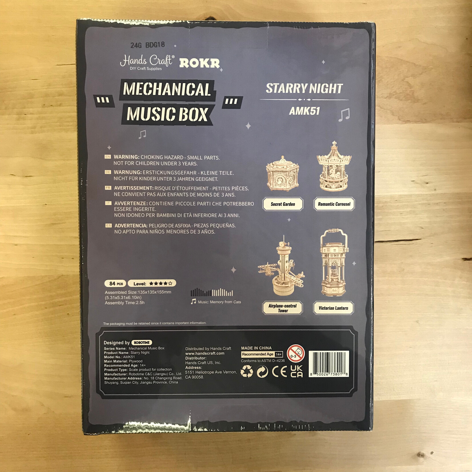 Diy Mechanical Music Box: Starry Night - Hobby Kit (NEW)