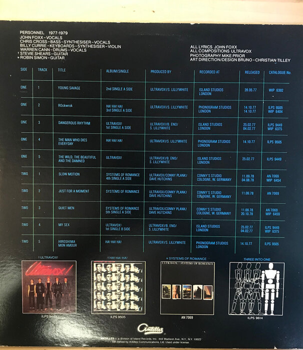 Ultravox - Three Into One - AN7079 - Vinyl LP (USED)