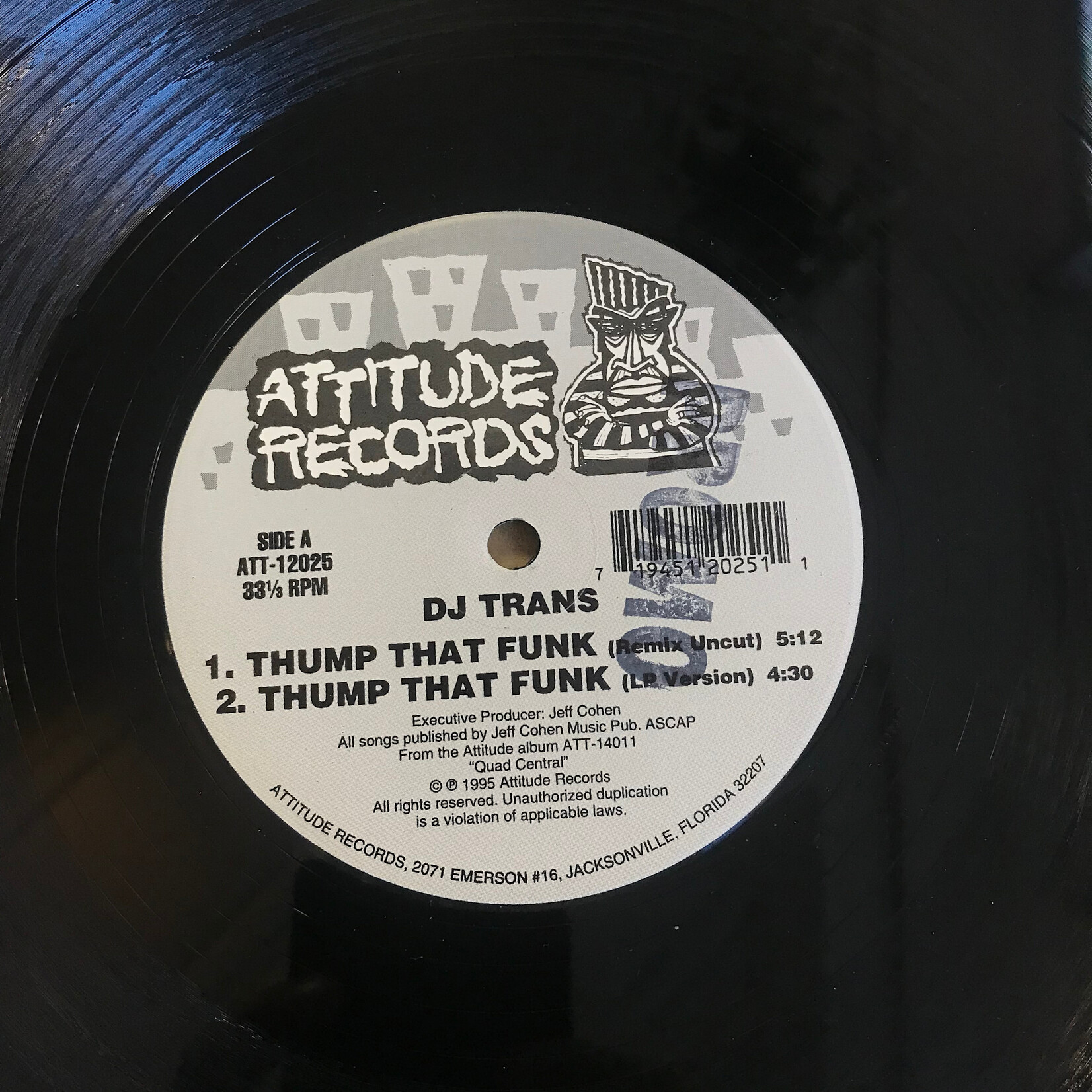 DJ Trans - Thump That Funk (PROMO) - ATT12025 - Vinyl 12-Inch Single (USED)