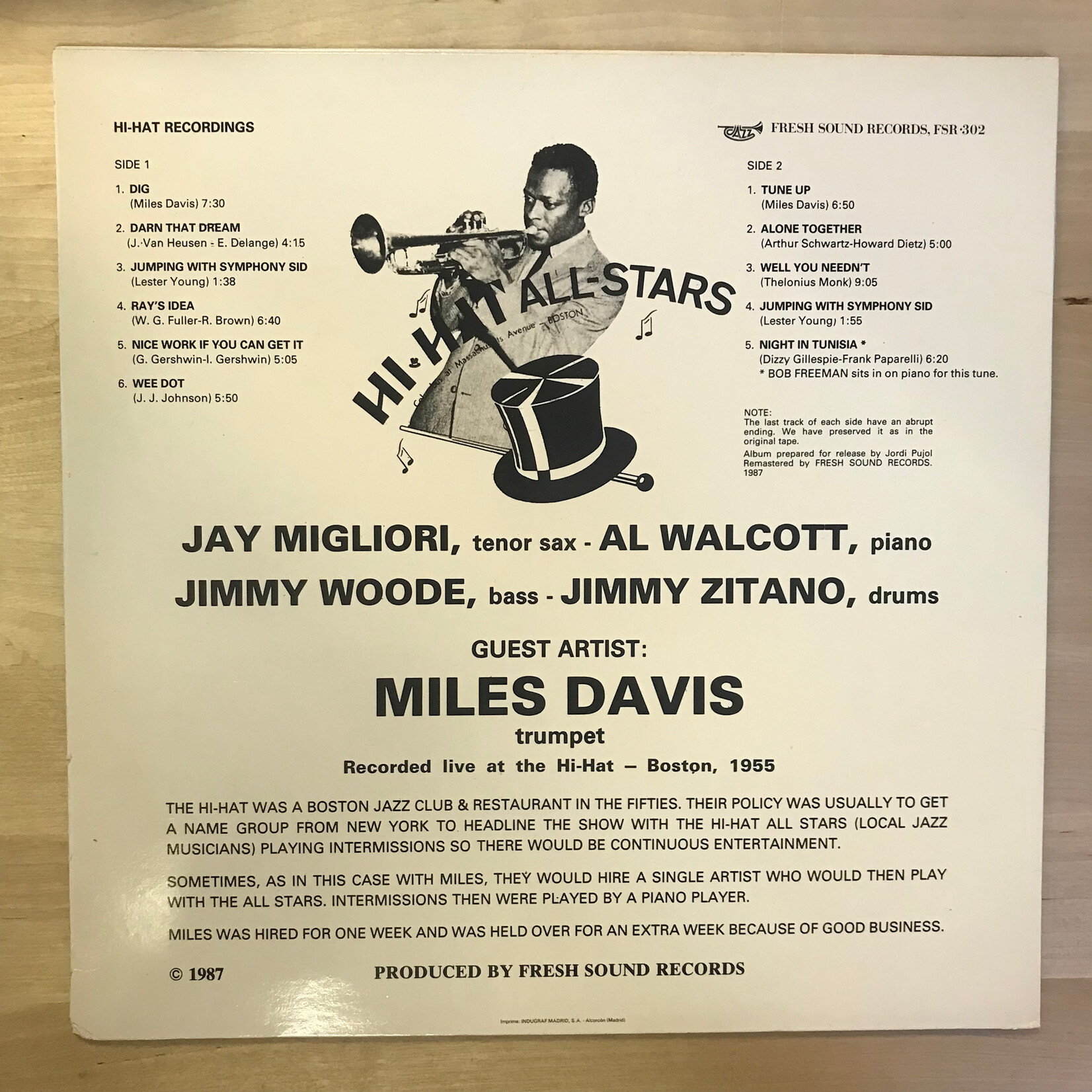 Miles Davis - Hi-Hat All-Stars - FSR302 - Vinyl LP (USED)
