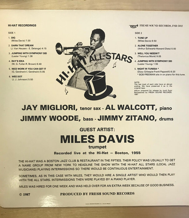 Miles Davis - Hi-Hat All-Stars - FSR302 - Vinyl LP (USED)