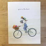 Dog And Monkey Coasting - Greeting Card (NEW)