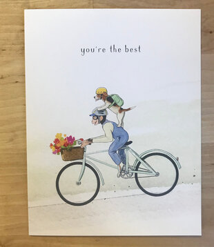 Dog And Monkey Coasting (You’re The Best) - Greeting Card (NEW)