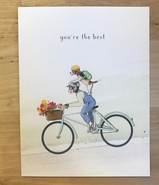 Dog And Monkey Coasting (You’re The Best) - Greeting Card (NEW)