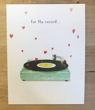 For the Record - Love & Friendship Card - Valentine's Day - Greeting Card (NEW)