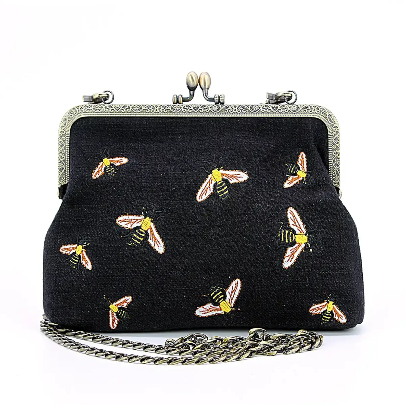 Bees (Black and Yellow) - Kisslock Bag (NEW)