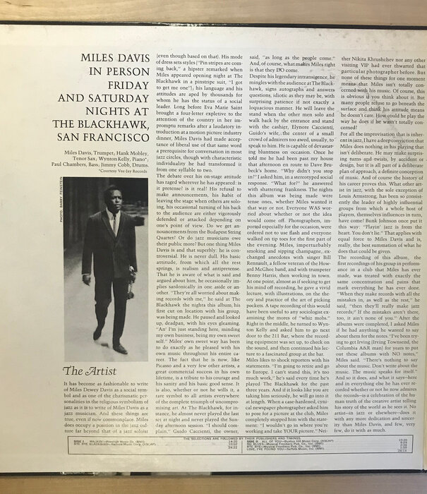 Miles Davis - In Person: Friday And Saturday Nights At The Blackhawk, San Francisco - C2S 820 - Vinyl LP (USED)