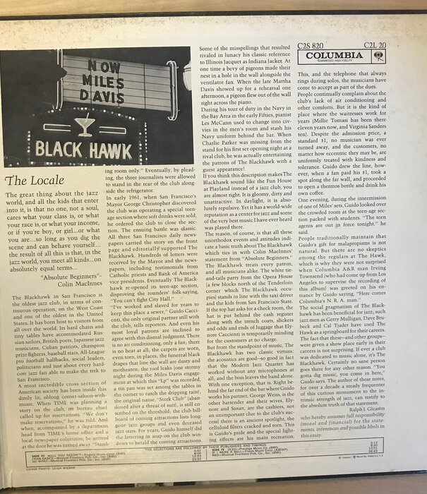 Miles Davis - In Person: Friday And Saturday Nights At The Blackhawk, San Francisco - C2S 820 - Vinyl LP (USED)