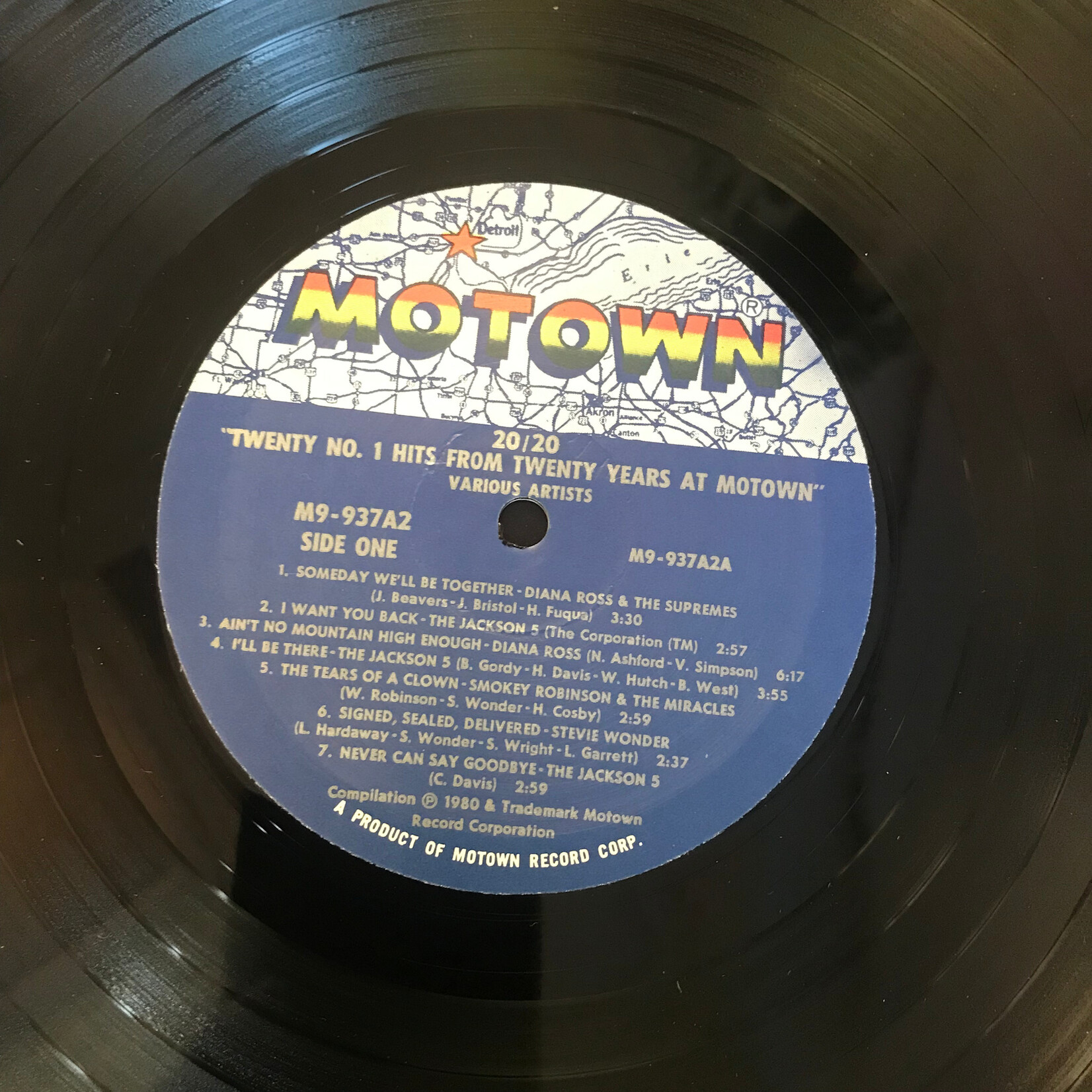 Various - 20/20 Twenty No.1 Hits From Twenty Years At Motown - M9 937A2 - Vinyl LP (USED)