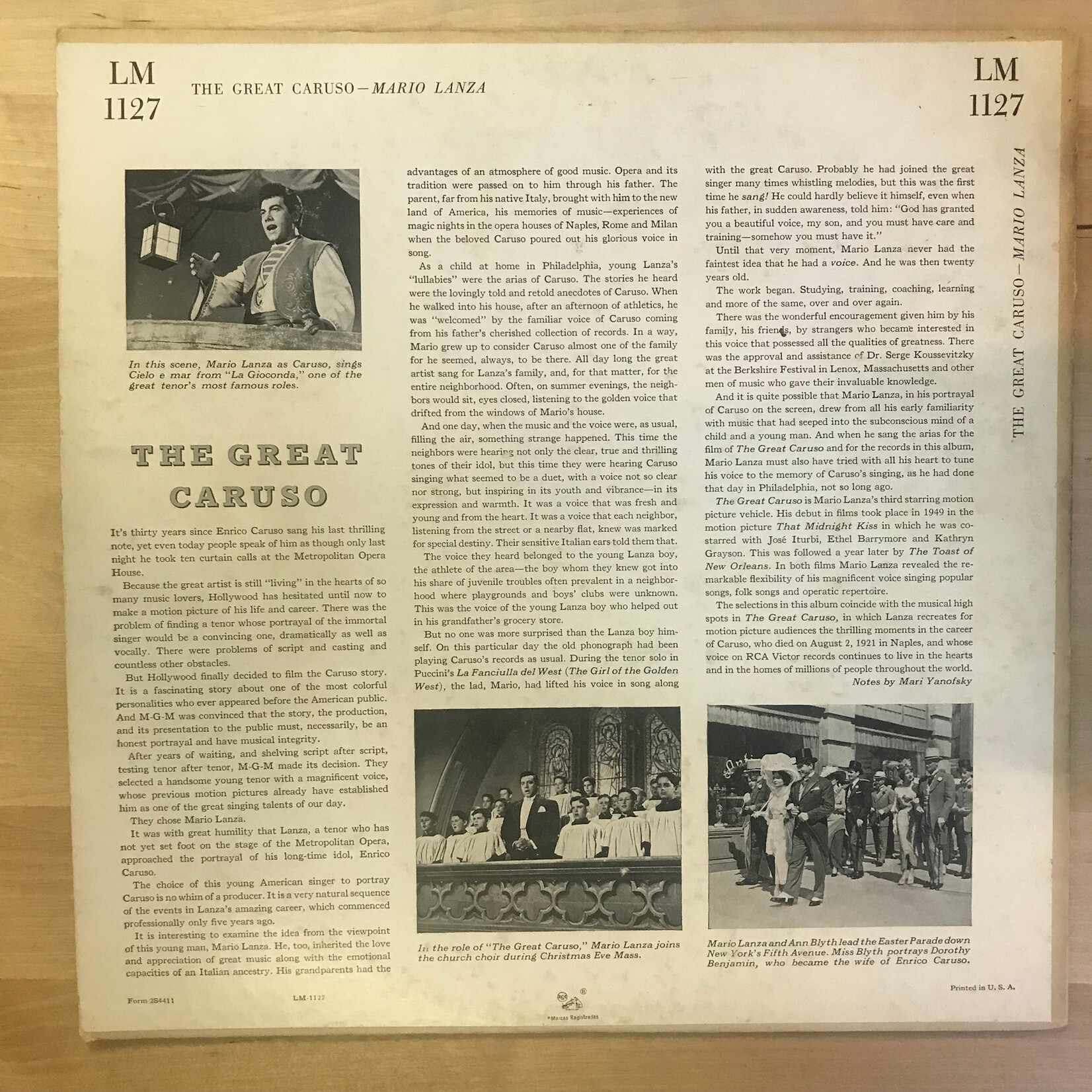 Mario Lanza - The Great Caruso - LM1127 - Vinyl LP (USED)